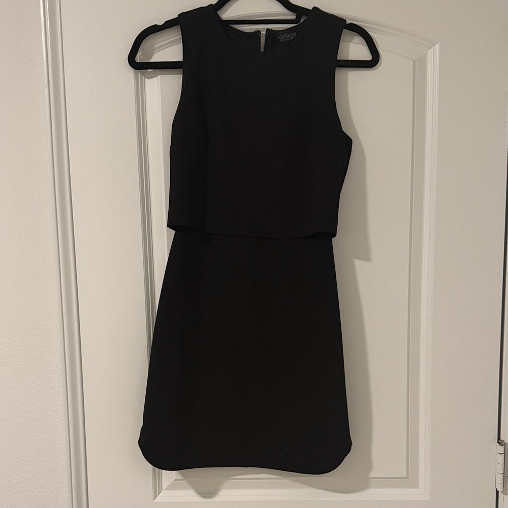 Topshop Black Sleeveless Mini Dress